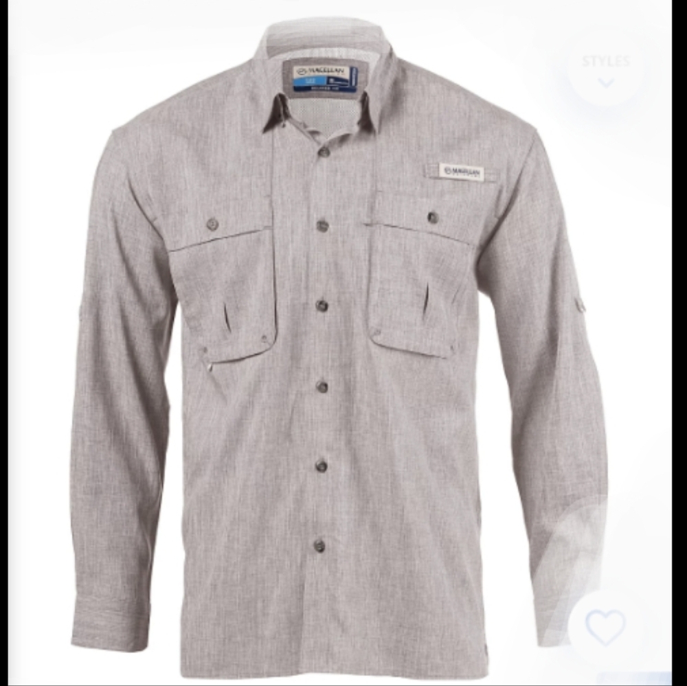 Magellan Outdoors Men's Aransas Pass Heather Long Sleeve Fishing Shirt  Size XS